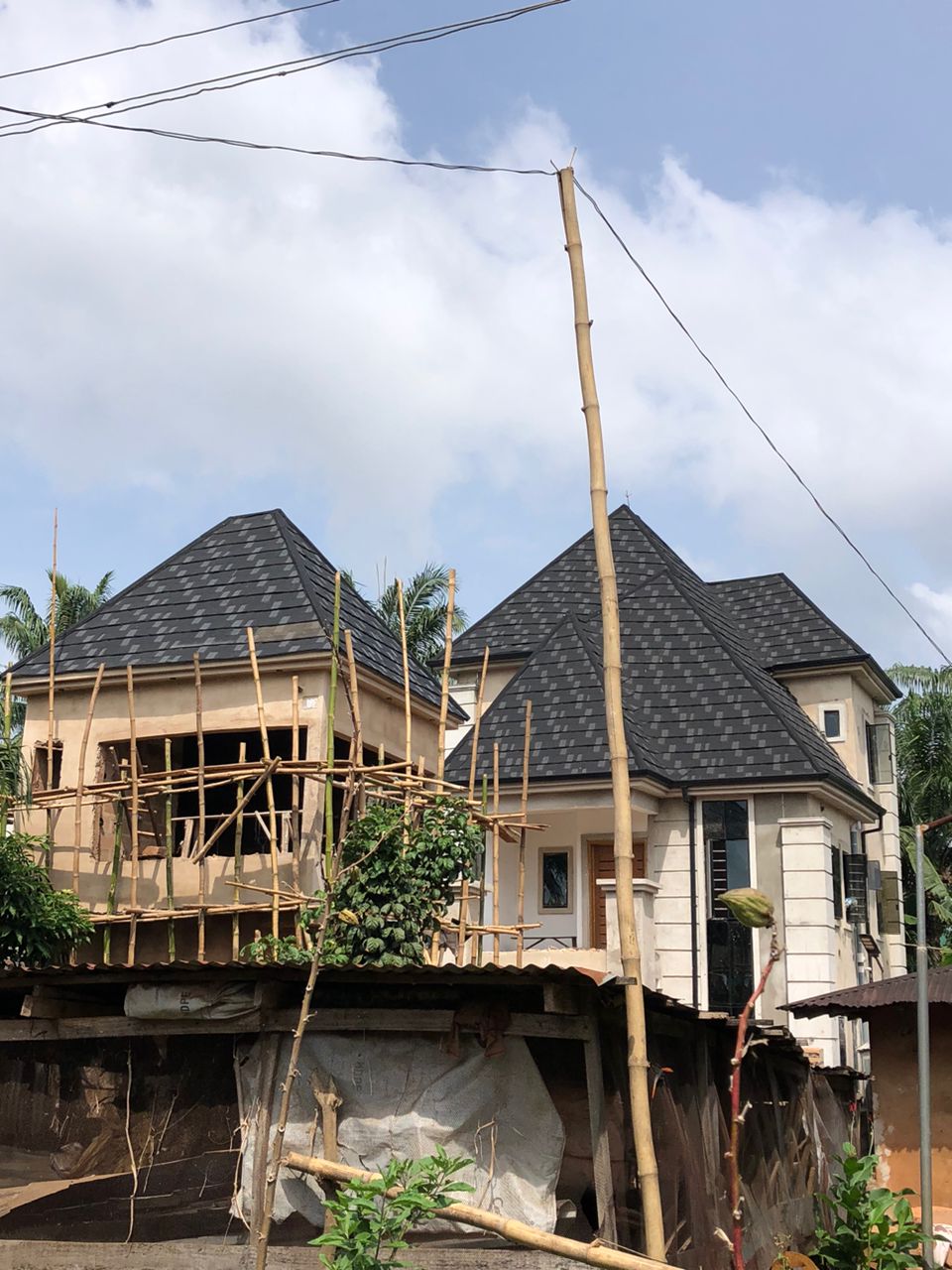 Luxury Nigerian villa with premium black stone-coated roof tiles